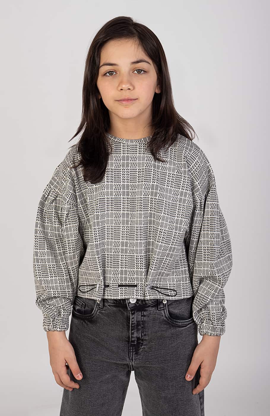 بلوز ژاکارد پیچازی پیش گت دار