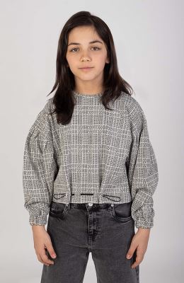 بلوز ژاکارد پیچازی پیش گت دار