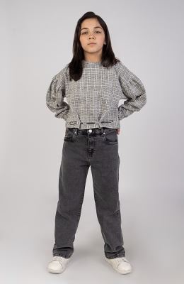 بلوز ژاکارد پیچازی پیش گت دار