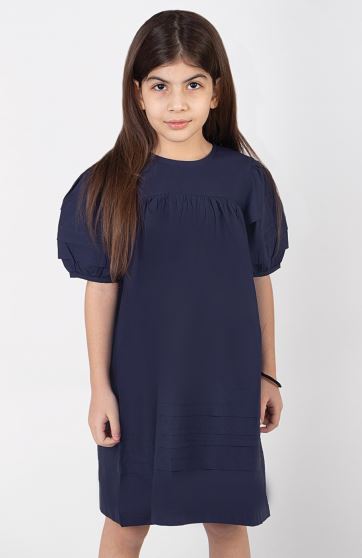 پیراهن پوپلین آستین کوتاه پیلی دار