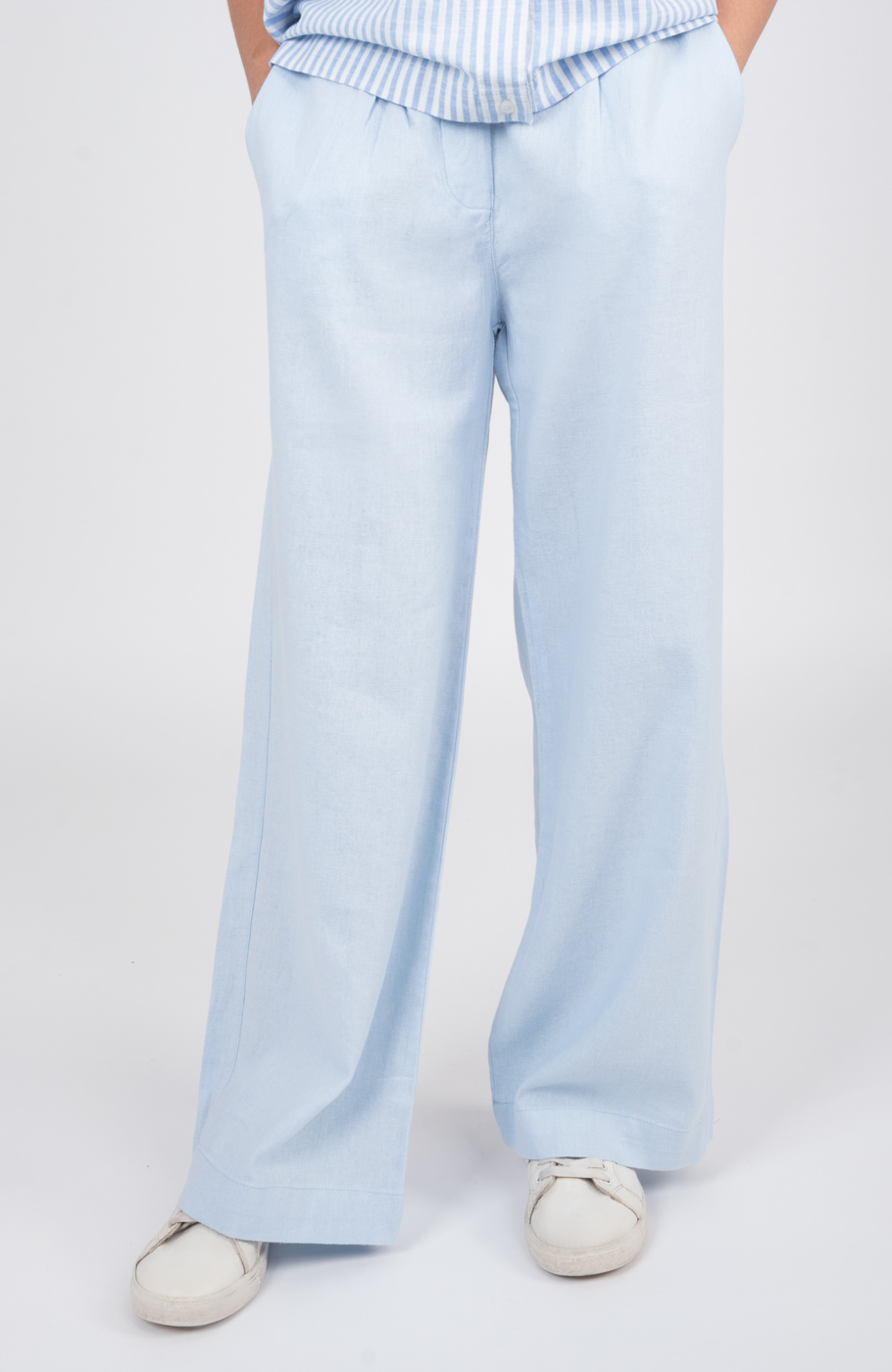 شلوار لینن پیلی دار