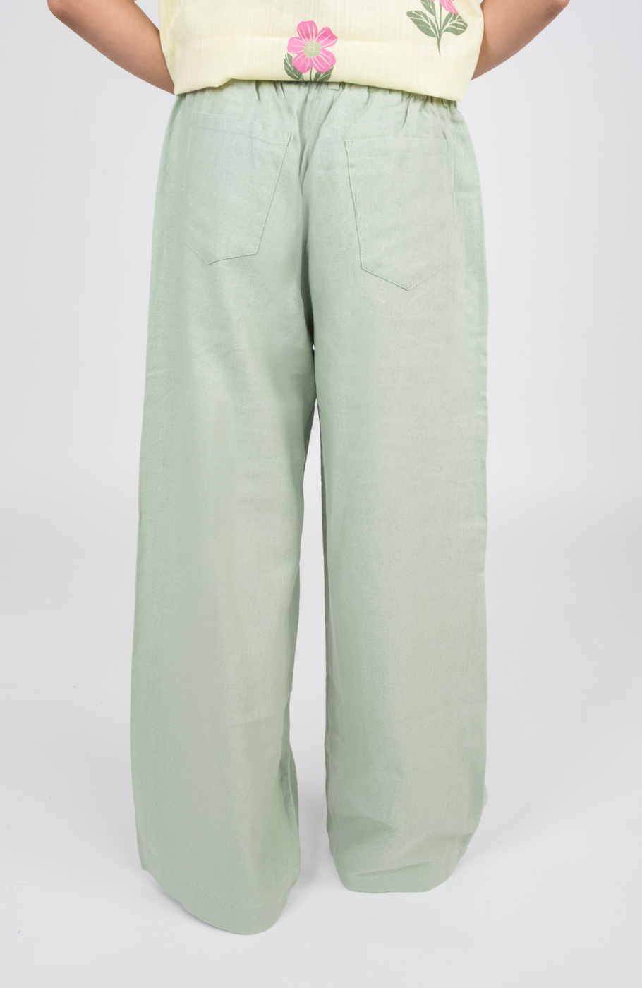 شلوار لینن پیلی دار