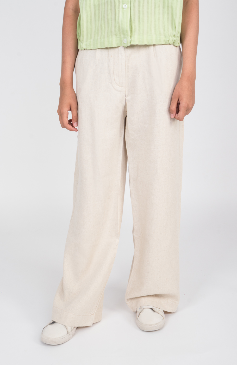 شلوار لینن پیلی دار