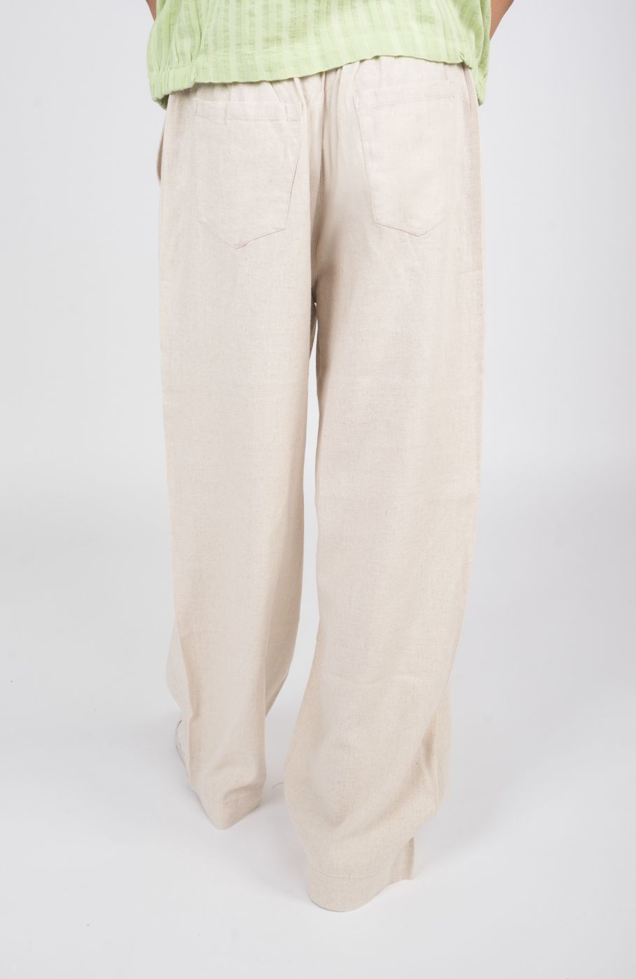 شلوار لینن پیلی دار