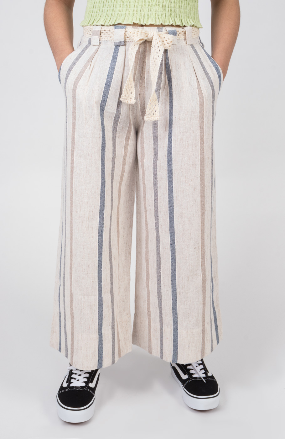 دامن شلواری لینن راه راه