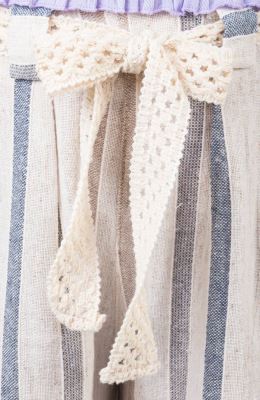 دامن شلواری لینن راه راه