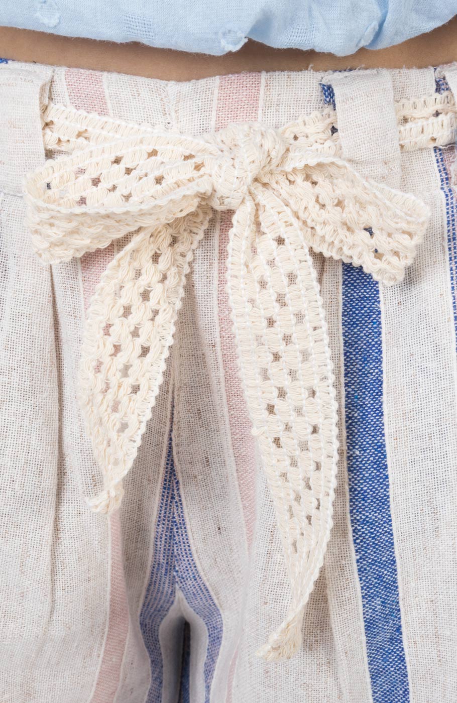 دامن شلواری لینن راه راه