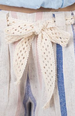 دامن شلواری لینن راه راه