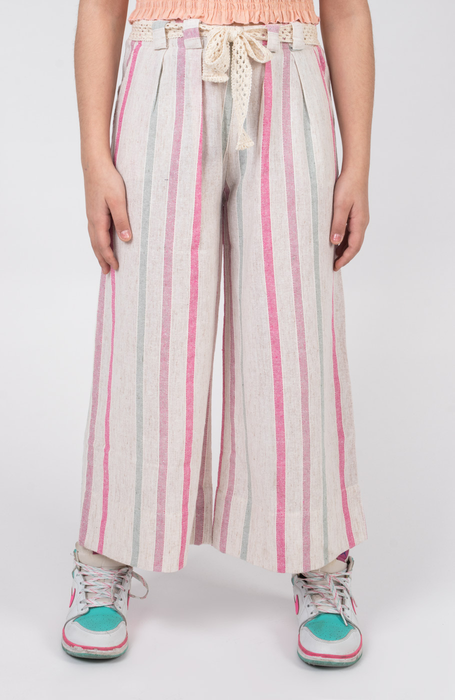 دامن شلواری لینن راه راه