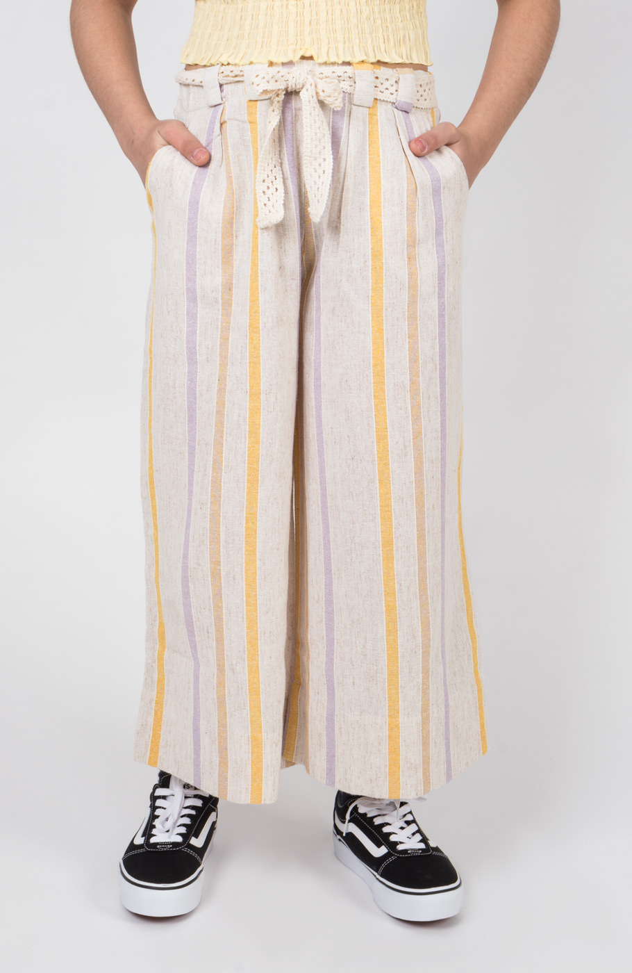 دامن شلواری لینن راه راه