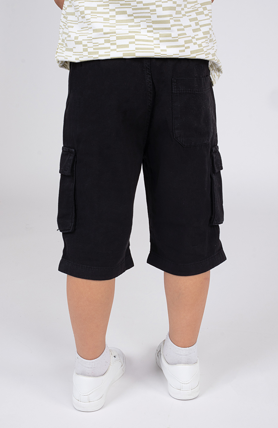 شلوارک کتان دمپا پیلی دار