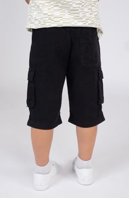 شلوارک کتان دمپا پیلی دار