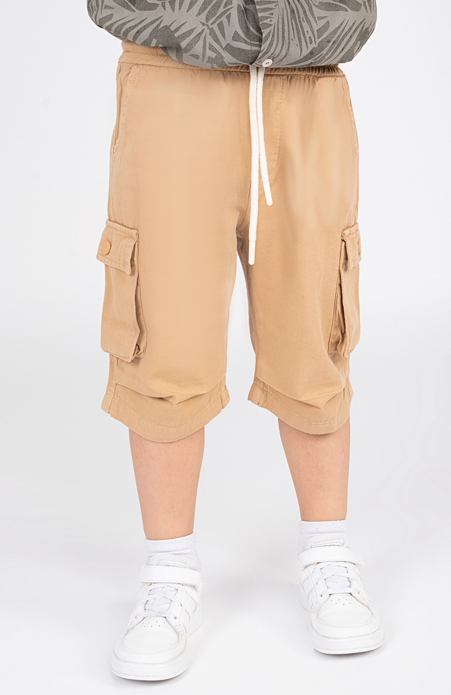 شلوارک کتان دمپا پیلی دار