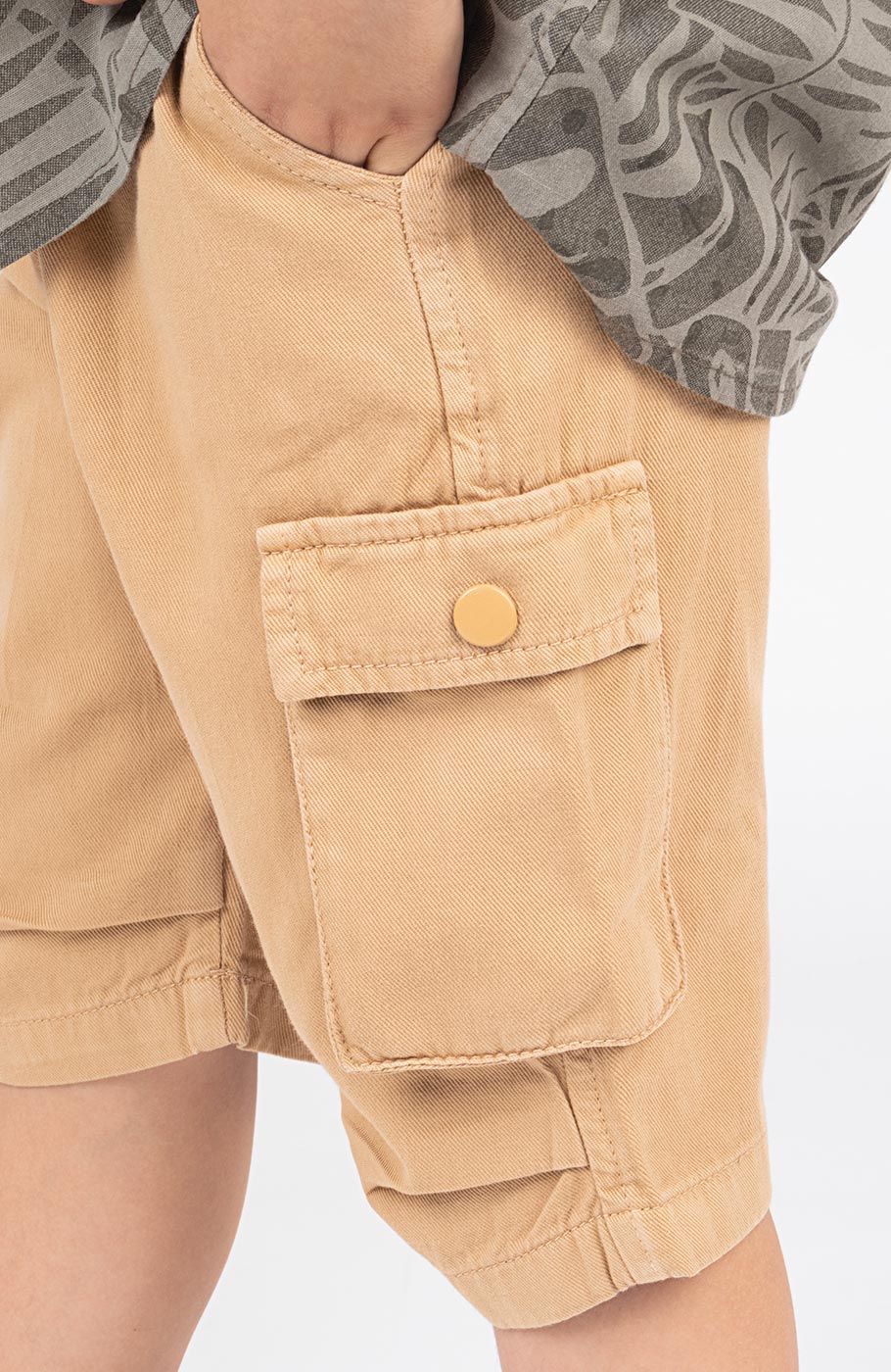 شلوارک کتان دمپا پیلی دار