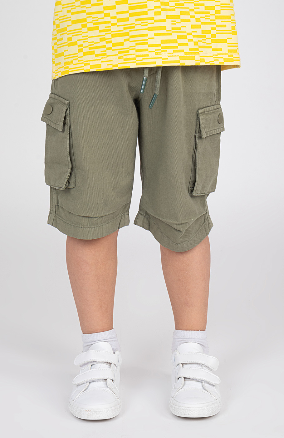 شلوارک کتان دمپا پیلی دار