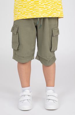 شلوارک کتان دمپا پیلی دار