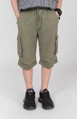 شلوارک کتان دمپا پیلی دار