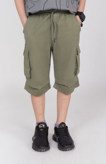 شلوارک کتان دمپا پیلی دار