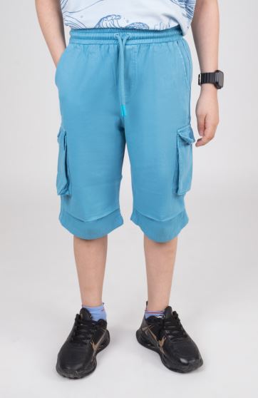 شلوارک کتان دمپا پیلی دار