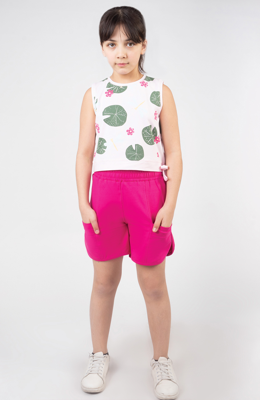 تاپ نیم تنه یکرولایکرا دمپا گره ای (ست با کد10613)