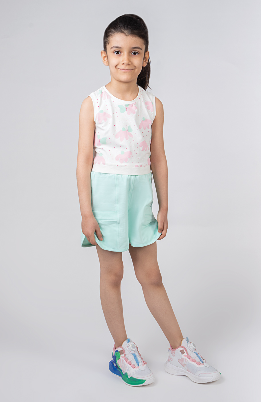 تاپ نیم تنه یکرولایکرا دمپا گره ای (ست با کد10612)