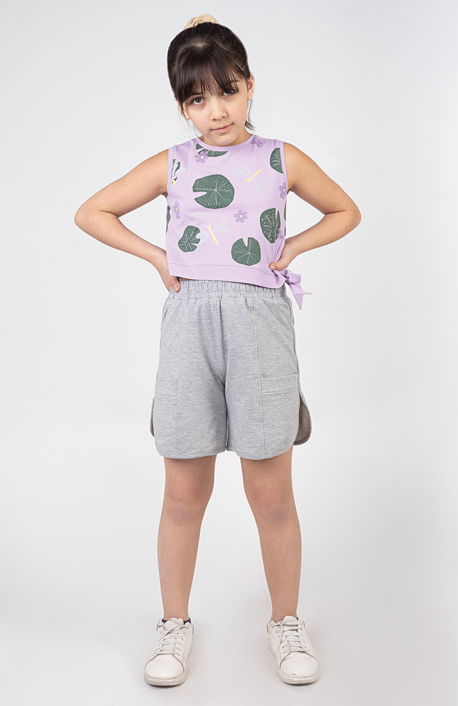 تاپ نیم تنه یکرولایکرا دمپا گره ای (ست با کد10613)