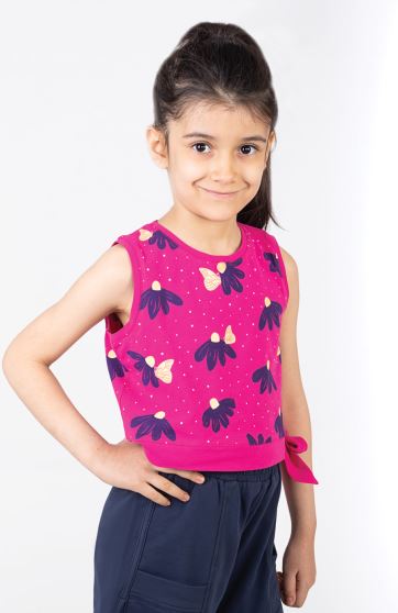 تاپ نیم تنه یکرولایکرا دمپا گره ای (ست با کد10612)