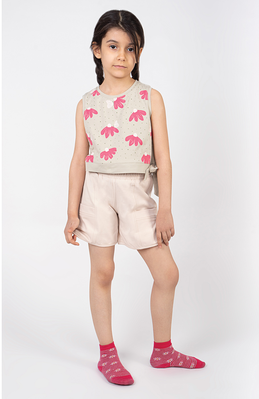 تاپ نیم تنه یکرولایکرا دمپا گره ای (ست با کد10612)