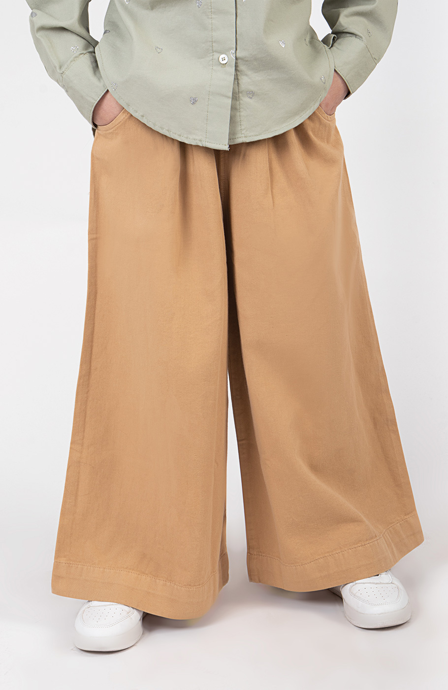 دامن شلواری کتان پیلی دار