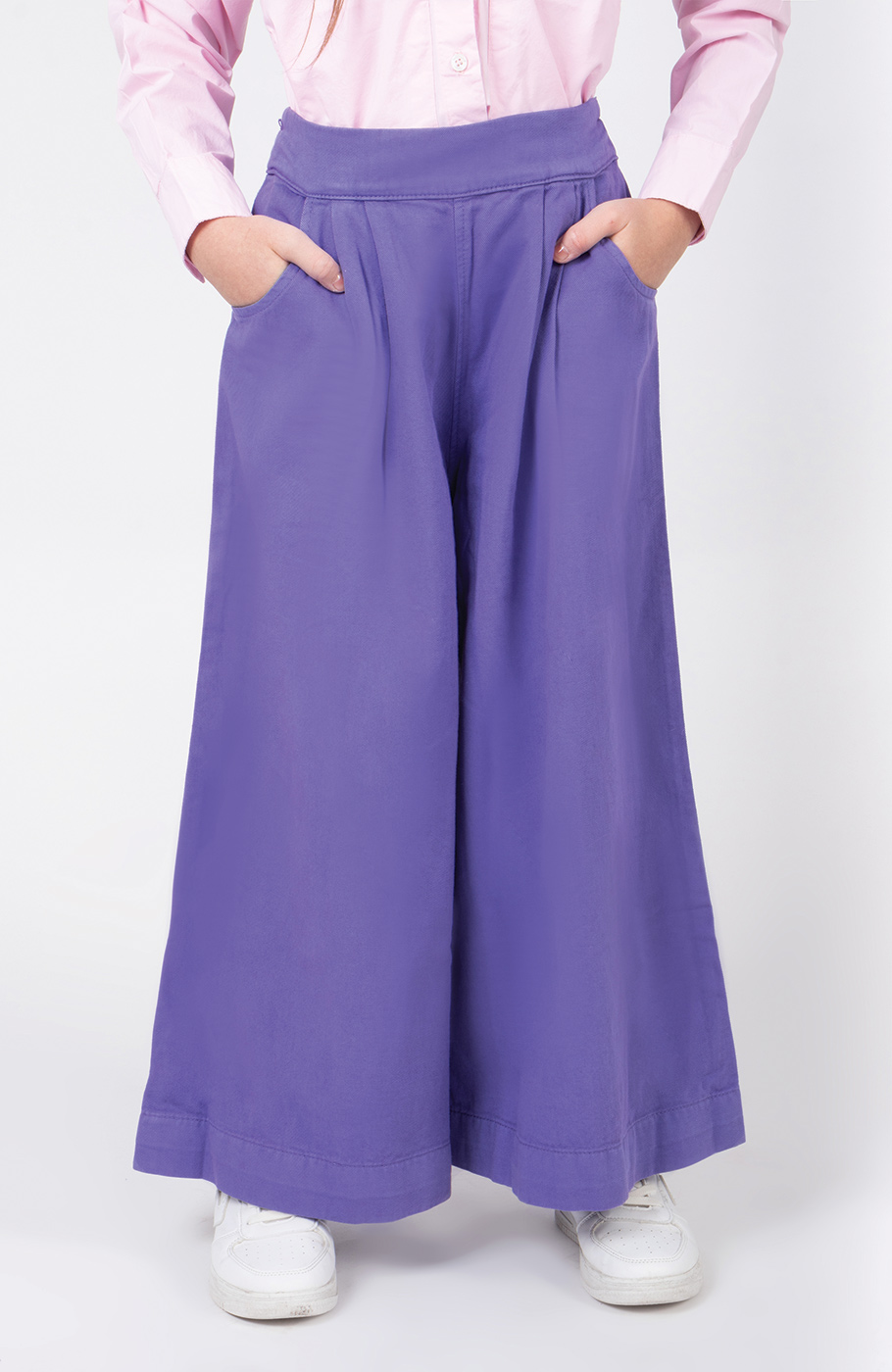 دامن شلواری کتان پیلی دار