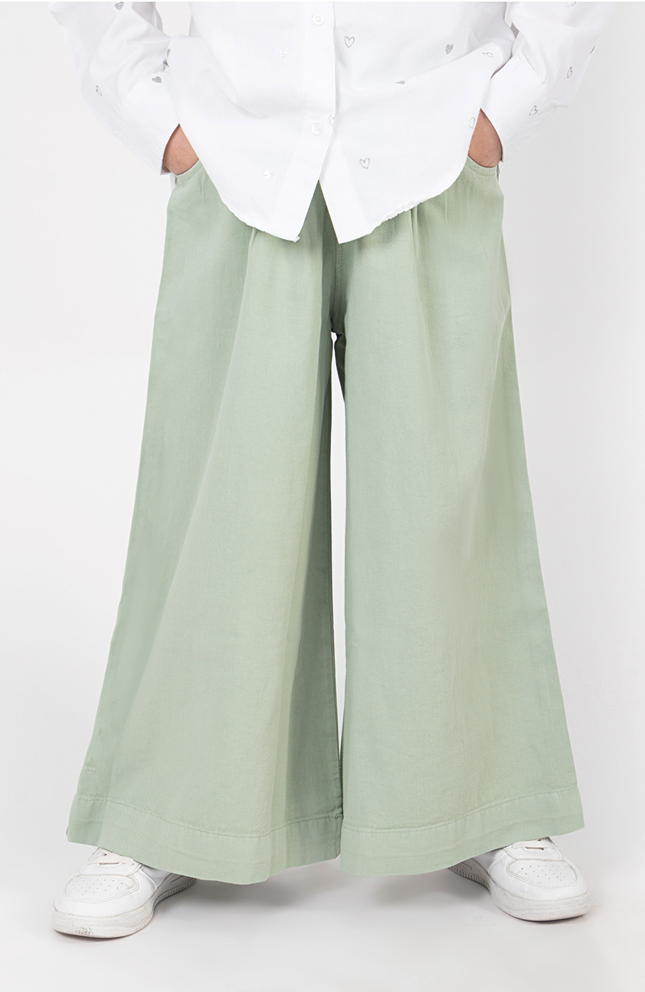 دامن شلواری کتان پیلی دار