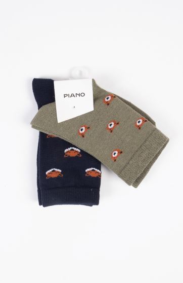 جوراب طرح خرس و روباه پک دوتایی