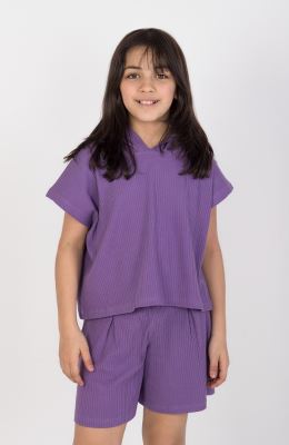 هودی پنبه لایکرا سوزن خالی آستین کوتاه(ست با10624)