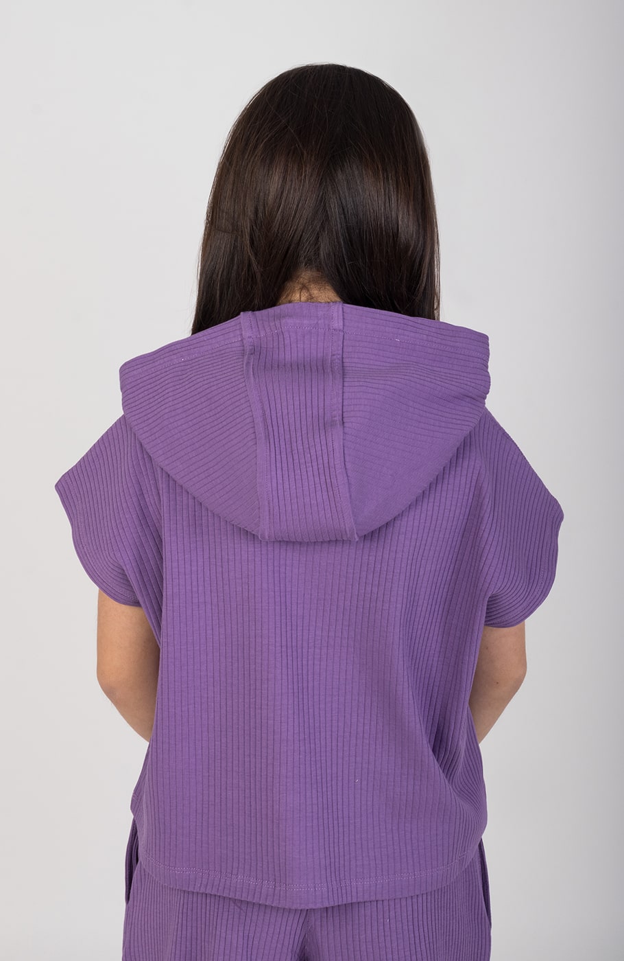 هودی پنبه لایکرا سوزن خالی آستین کوتاه(ست با10624)