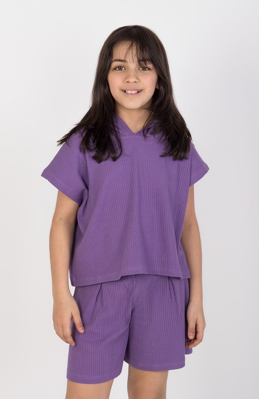 هودی پنبه لایکرا سوزن خالی آستین کوتاه(ست با10626)