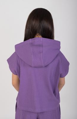 هودی پنبه لایکرا سوزن خالی آستین کوتاه(ست با10626)