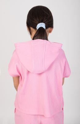 هودی پنبه لایکرا سوزن خالی آستین کوتاه(ست با10626)