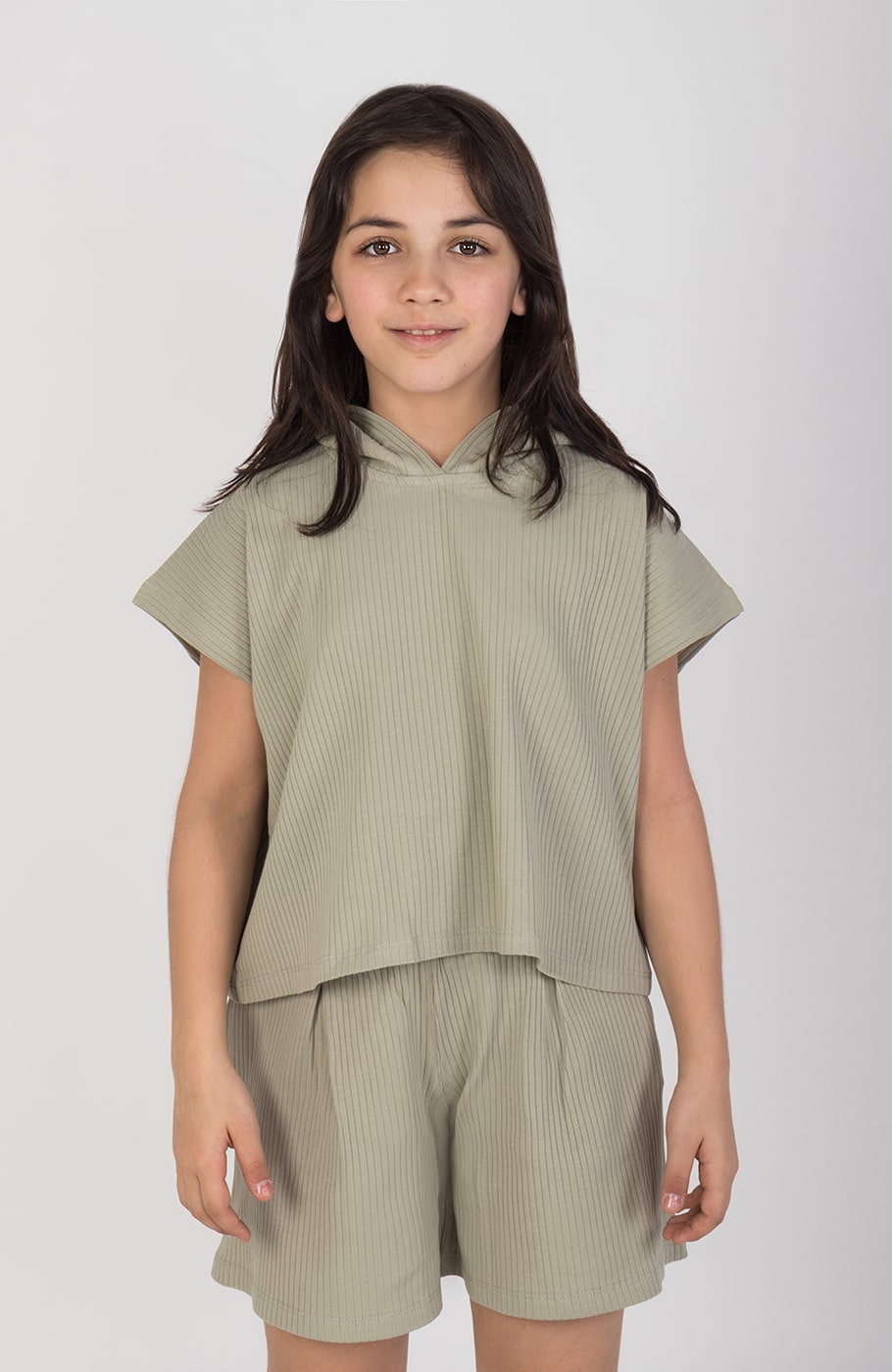 هودی پنبه لایکرا سوزن خالی آستین کوتاه(ست با10624)