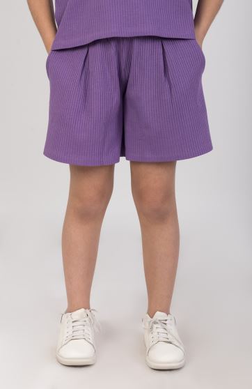 شلوارک پنبه لایکرا سوزن خالی پیلی دار(ست با10623)