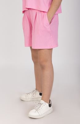 شلوارک پنبه لایکرا سوزن خالی پیلی دار(ست با10623)