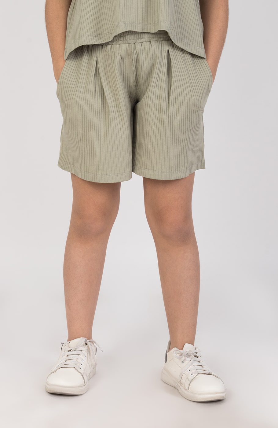 شلوارک پنبه لایکرا سوزن خالی پیلی دار(ست با10625)