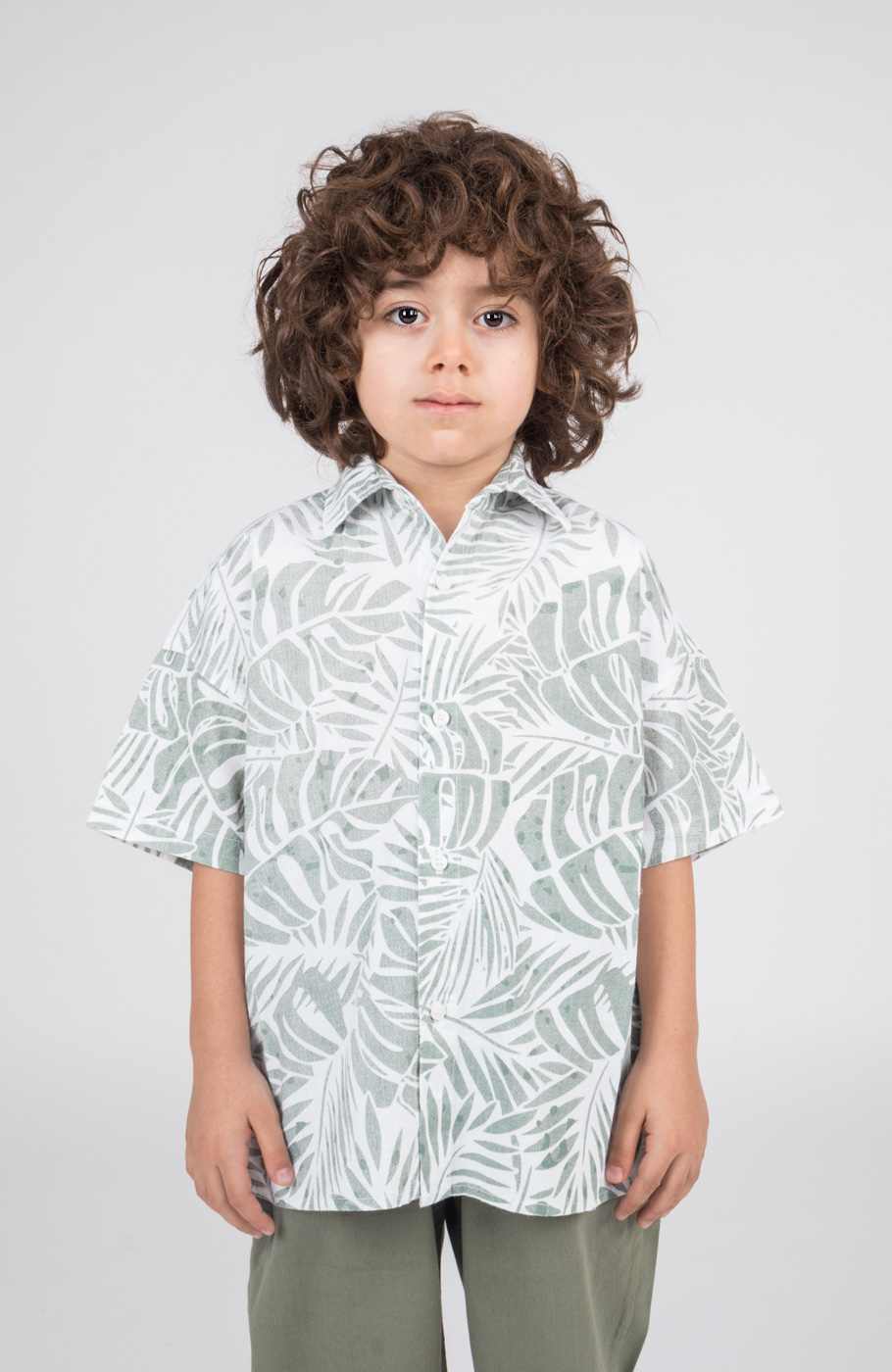 شومیز لینن اسلپ آستین کوتاه تمام چاپ