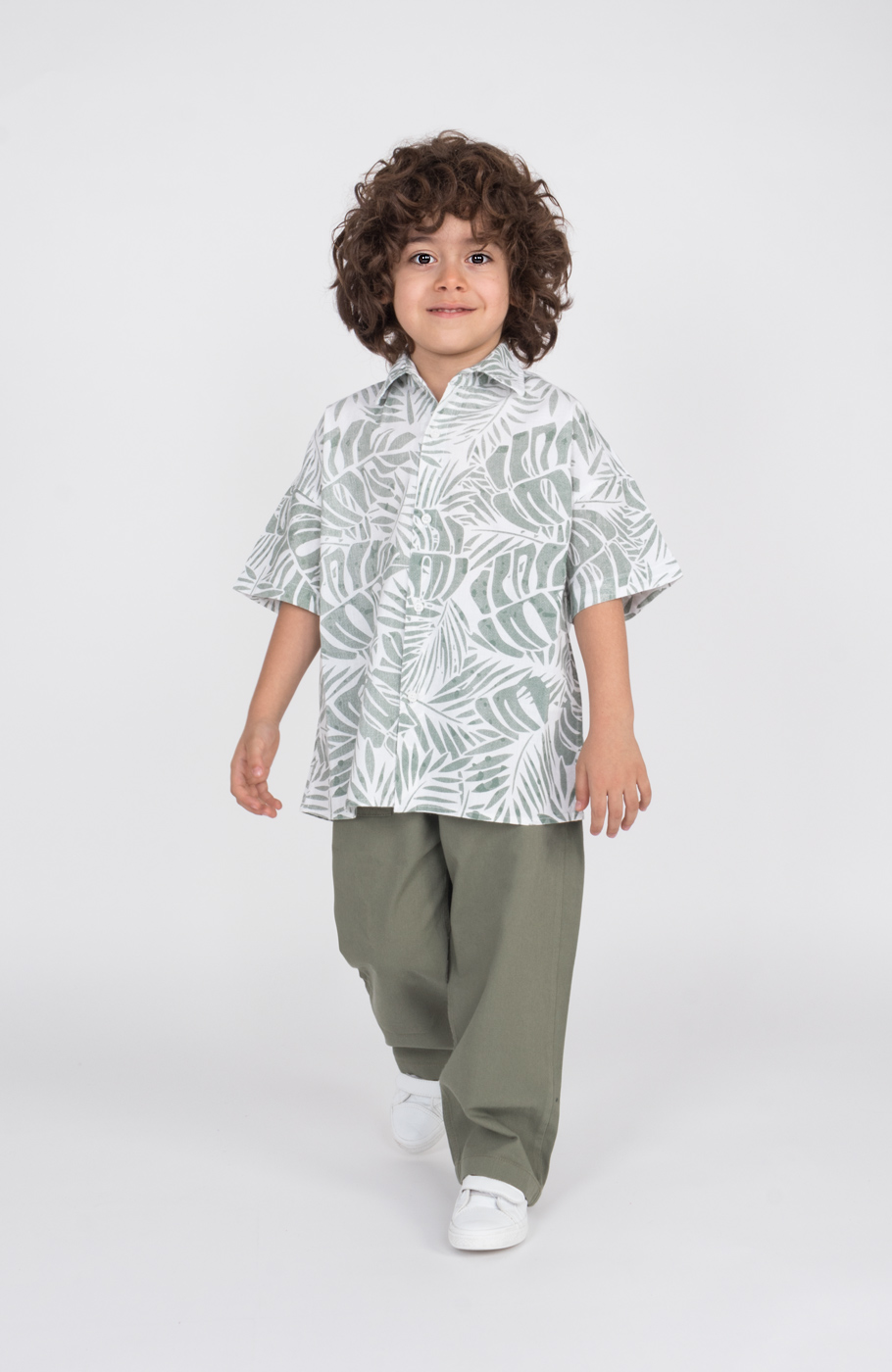 شومیز لینن اسلپ آستین کوتاه تمام چاپ