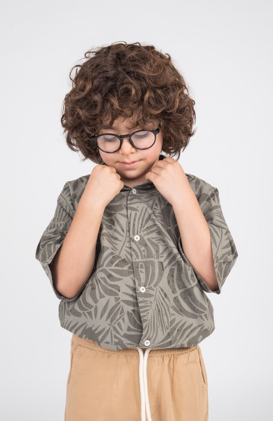 شومیز لینن اسلپ آستین کوتاه تمام چاپ