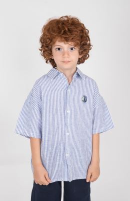 شومیز آستین کوتاه راه راه