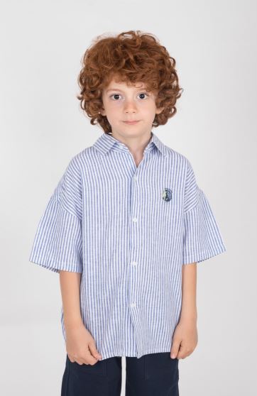 شومیز آستین کوتاه راه راه