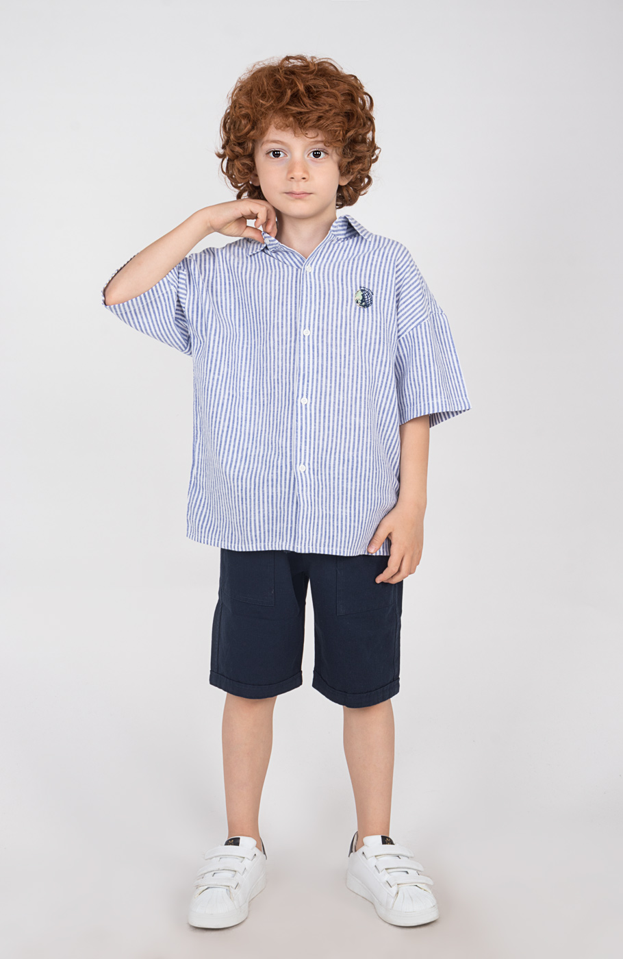 شومیز آستین کوتاه راه راه