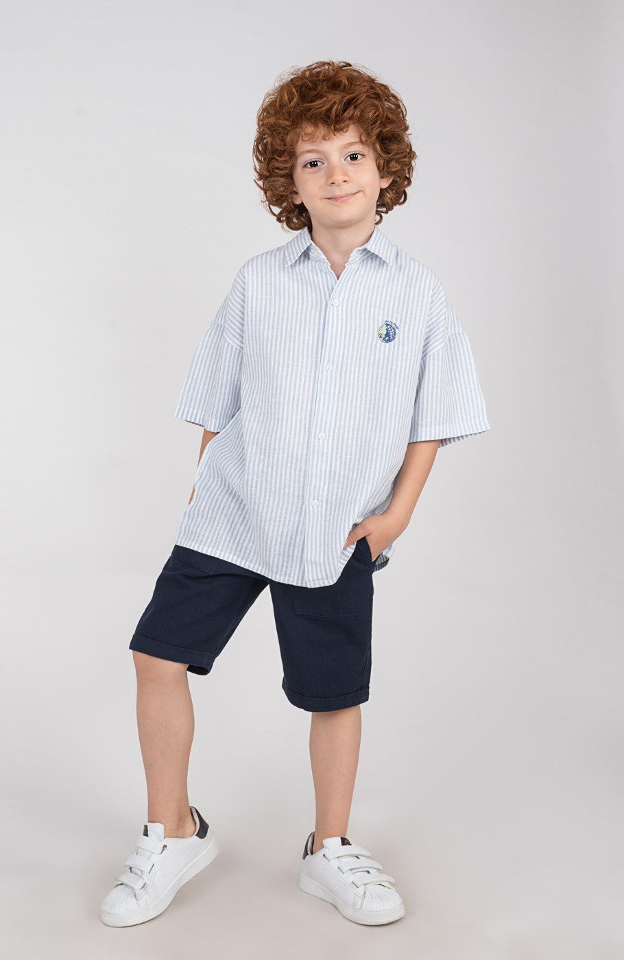 شومیز آستین کوتاه راه راه