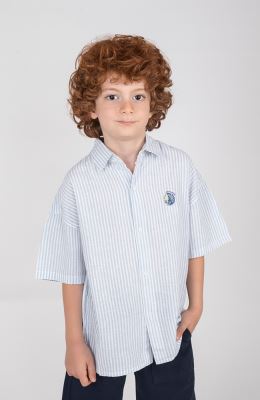 شومیز آستین کوتاه راه راه