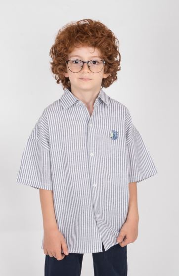 شومیز آستین کوتاه راه راه